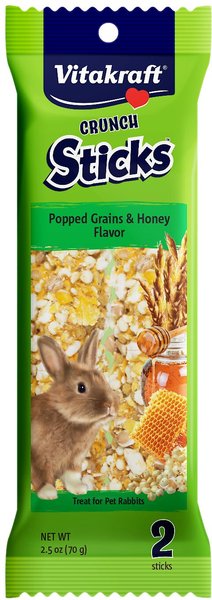 Vitakraft Crunch Sticks Popped Grains & Honey Flavor Rabbit Treats, 2 count slide 1 of 4