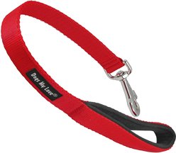 Dogs My Love Padded Nylon Short Dog Leash, 22-inch, X-Large, Red