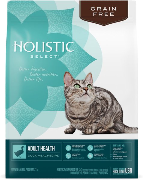 Discontinued HOLISTIC SELECT Adult Health Duck Meal Recipe Dry Cat Food 11.5 lb bag Chewy