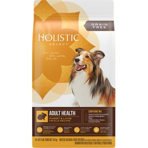 Holistic Select Adult Health Grain-Free Rabbit & Lamb Meal Dry Dog Food, 4-lb bag