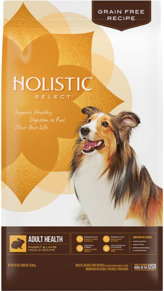 Holistic Select Adult Health Grain-Free Rabbit & Lamb Meal Dry Dog Food, 24-lb bag slide 1 of 10