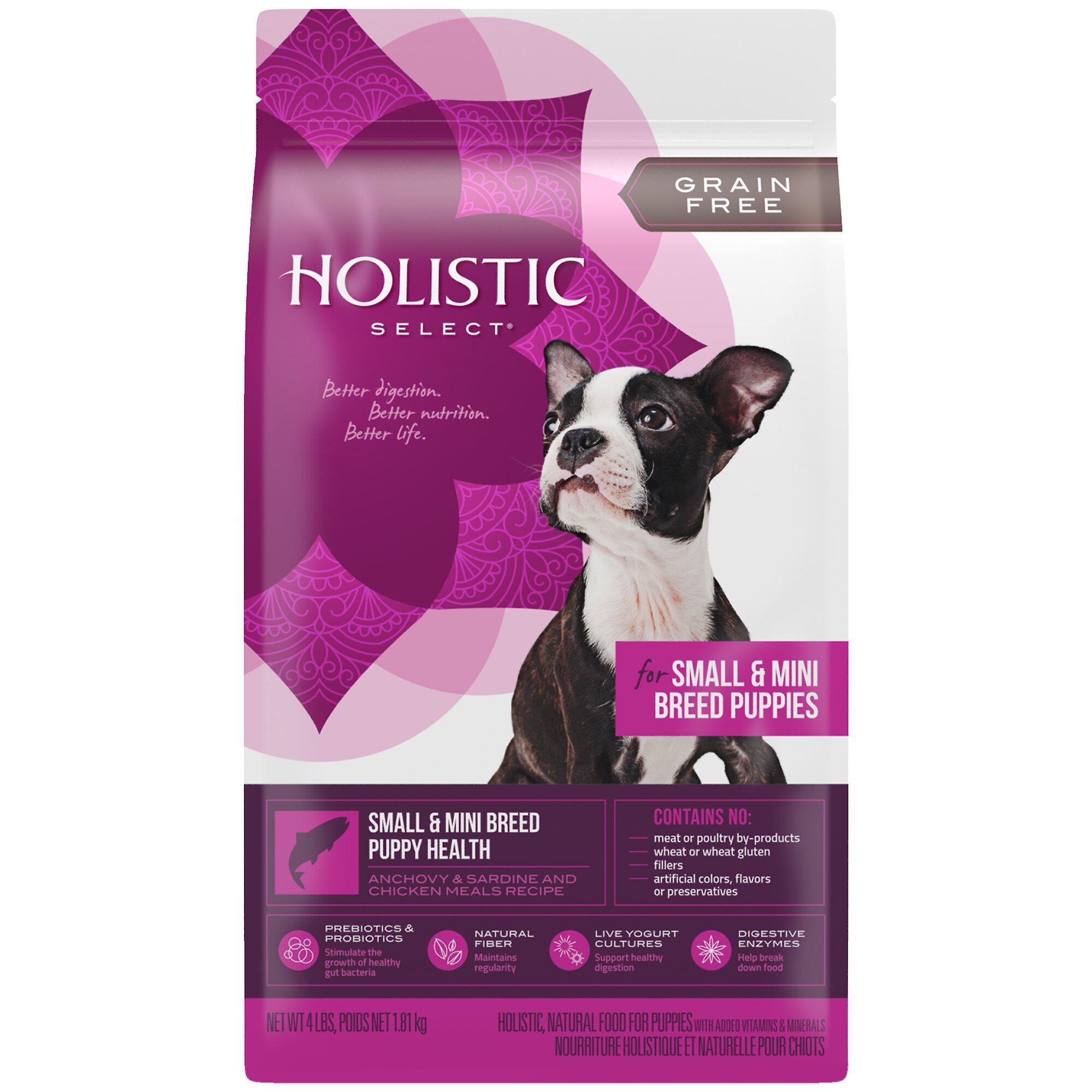 HOLISTIC SELECT Small Mini Breed Puppy Health Anchovy Sardine Chicken Meals Recipe Dry Dog Food reviews Chewy