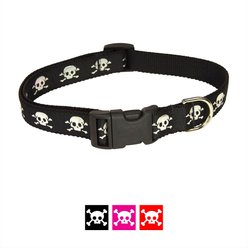 Sassy Dog Wear Reflective Skull Dog Collar, Black, Medium 