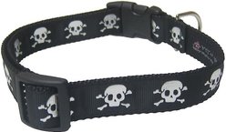 Sassy Dog Wear Reflective Skull Dog Collar, Black, Medium  slide 2 of 2