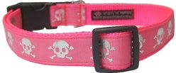 Sassy Dog Wear Reflective Skull Dog Collar, Pink, Large  slide 2 of 2