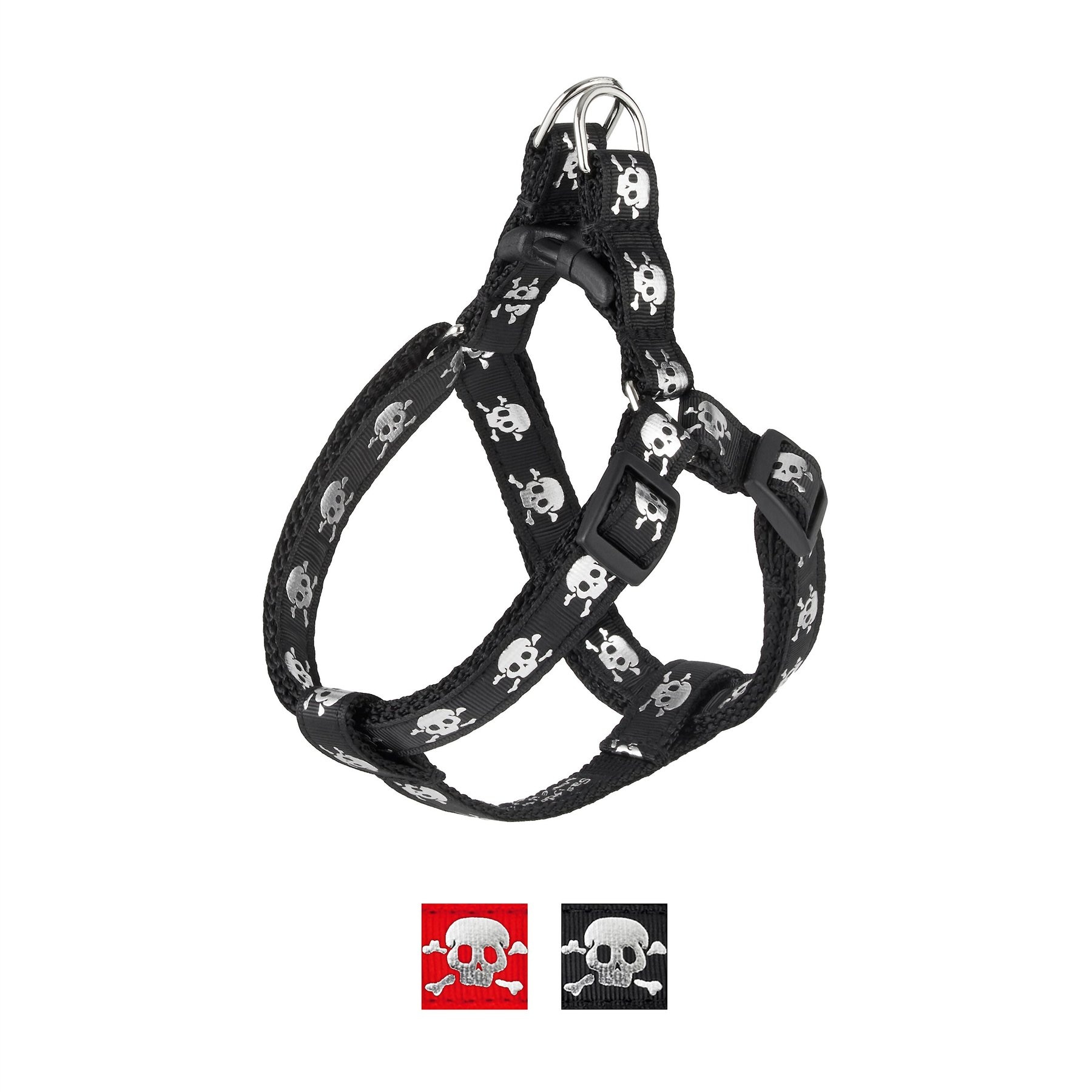 Sassy Dog Wear Reflective Skull Dog Harness, Black, Small