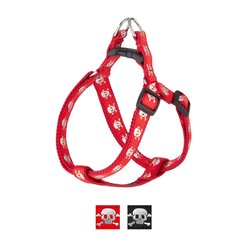 Sassy Dog Wear Reflective Skull Dog Harness, Red, Medium 