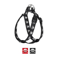 Sassy Dog Wear Reflective Skull Dog Harness, Black, Large