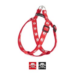 Sassy Dog Wear Reflective Skull Dog Harness, Red, Large