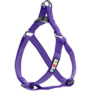 Pawtitas Nylon Reflective Step In Back Clip Dog Harness, Purple, Large: 24 to 33-in chest