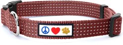 Pawtitas Nylon Reflective Dog Collar, Marsala Brown, X-Small: 6 to 10-in neck, 3/8-in wide