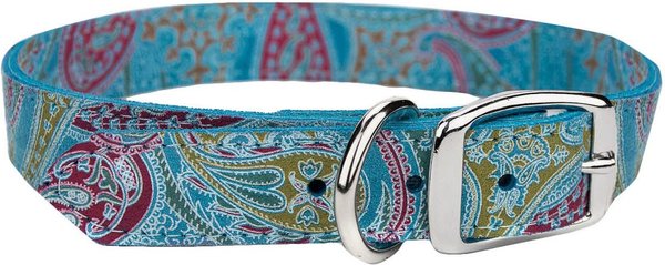 OmniPet Paisley Leather Dog Collar, Turquoise, 16-in slide 1 of 2