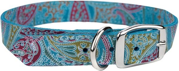 OmniPet Paisley Leather Dog Collar, Turquoise, 20-in slide 1 of 2