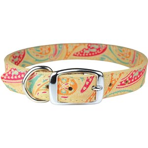 OmniPet Paisley Leather Dog Collar, Sand, 24-in
