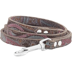 OmniPet Paisley Leather Dog Leash, Chocolate, 4-ft, 1/2-in