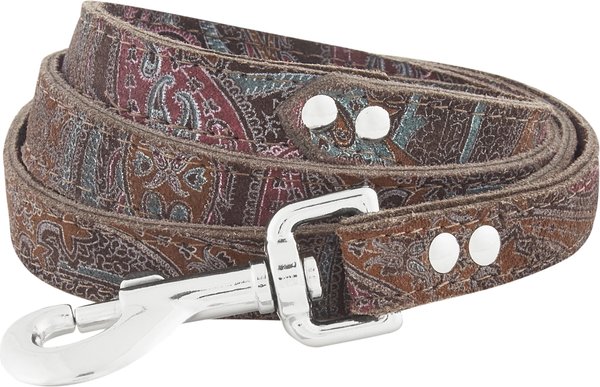 OmniPet Paisley Leather Dog Leash, Chocolate, 4-ft, 3/4-in slide 1 of 6