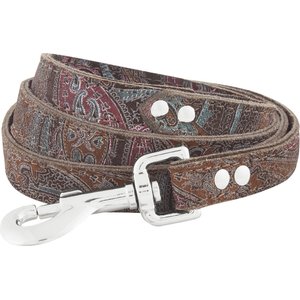 OmniPet Paisley Leather Dog Leash, Chocolate, 4-ft, 3/4-in
