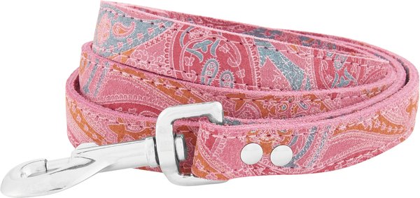 OmniPet Paisley Leather Dog Leash, Pink, 4-ft, 3/4-in slide 1 of 6