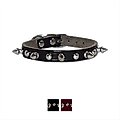 OmniPet Spiked & Studded Latigo Leather Dog Collar, Black, 12-in