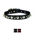 OmniPet Spiked & Studded Latigo Leather Dog Collar, Black, 20-in