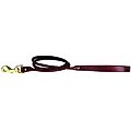OmniPet Round Latigo Leather Dog Leash, Burgundy, 4-ft 