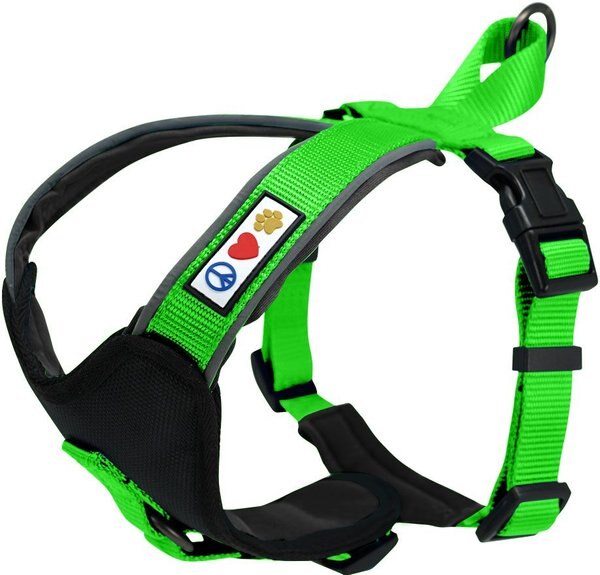 Pawtitas Nylon Reflective Back Clip Dog Harness, Green, Medium/Large: 22 to 28-in chest slide 1 of 10