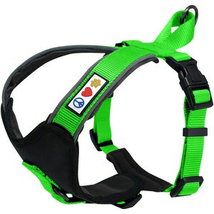 Pawtitas Nylon Reflective Back Clip Dog Harness, Green, Medium/Large: 22 to 28-in chest