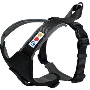 Pawtitas Nylon Reflective Back Clip Dog Harness, Black, Medium/Large: 22 to 28-in chest