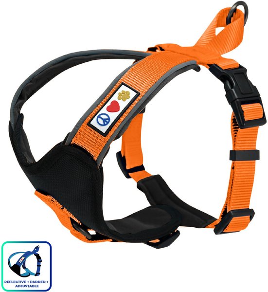 PAWTITAS Nylon Reflective Back Clip Dog Harness Orange Large X Large 27 to 33 in chest Chewy