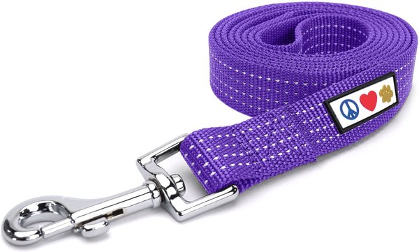 Pawtitas Nylon Reflective Dog Leash, Purple, Medium/Large: 6-ft long, 1-in wide slide 1 of 7