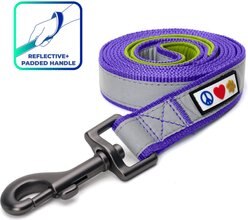 Pawtitas Nylon Reflective Padded Dog Leash, Purple, X-Small/Small: 6-ft long, 5/8-in wide