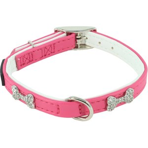 Li'l Pals B'Dazzled Bone Nylon Reflective Standard Dog Collar