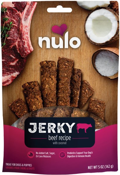 Nulo Freestyle Grain-Free Beef Recipe with Coconut Jerky Dog Treats, 5-oz bag slide 1 of 8