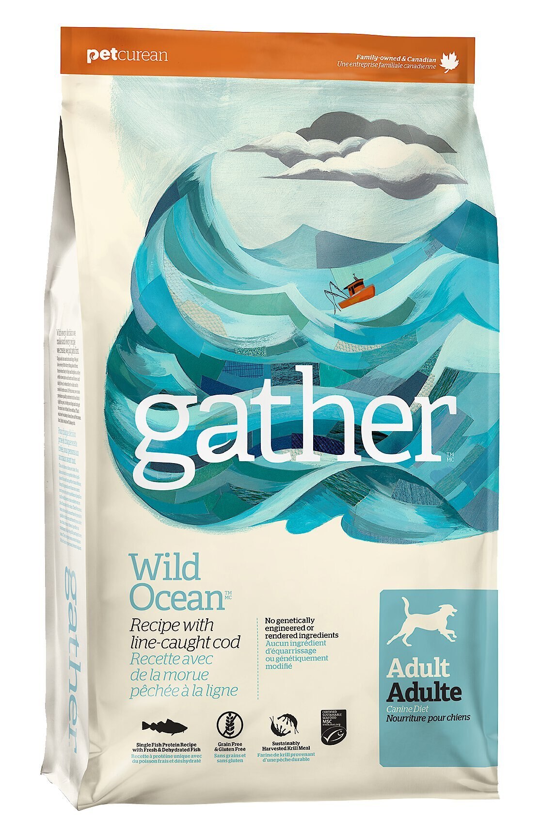 Petcurean Gather Grain Free Wild Ocean Line-Caught Cod Recipe Adult Dry Dog Food
