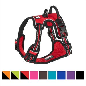 Chai's Choice Premium Outdoor Adventure 3M Polyester Reflective Front Clip Dog Harness, Red, Small: 17 to 22-in chest