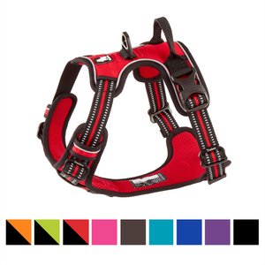 Chai's Choice Premium Outdoor Adventure 3M Polyester Reflective Front Clip Dog Harness, Red, Medium: 22 to 27-in chest