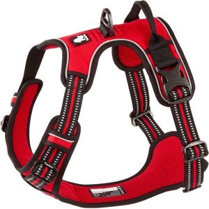 Chai's Choice Premium Outdoor Adventure 3M Polyester Reflective Front Clip Dog Harness, Red, Large: 27 to 32-in chest