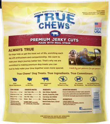 Show full view: True Chews Premium Jerky Cuts with Real Sirloin Steak Dog Treats, 20-oz bag slide 4 of 5