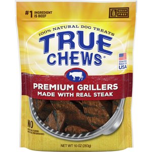 True Chews Premium Grillers with Real Steak Grain-Free Dog Treats, 10-oz bag