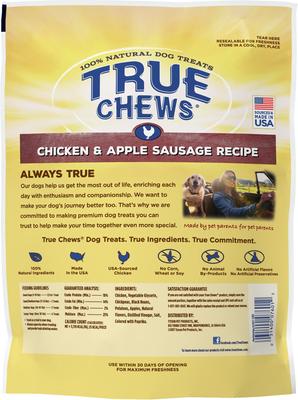 Show full view: True Chews Chicken & Apple Sausage Recipe Dog Treats, 12-oz bag slide 4 of 5