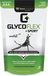 VetriScience GlycoFlex Sport Chews Joint Supplement for Dogs, 60 count