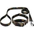 Country Brook Design Woodland Camo Polyester Martingale Dog Collar & Leash, Medium: 15 to 21-in neck, 1-in wide