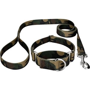 Country Brook Design Woodland Camo Polyester Martingale Dog Collar & Leash, Large: 18 to 26-in neck, 1-in wide