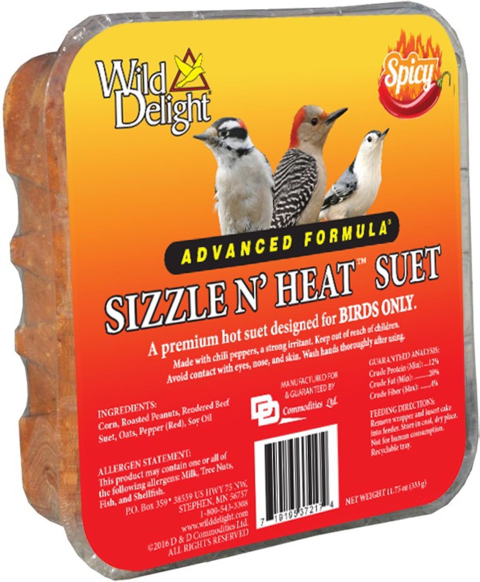 WILD DELIGHT Sizzle N’ Heat Suet Wild Bird Food, 11.75oz tray