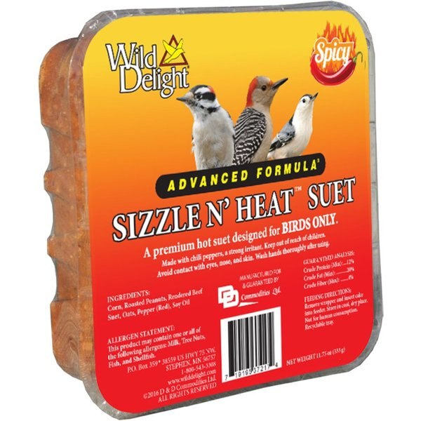 C&S Hot Pepper Delight No Melt Suet Dough Wild Bird Food, 11.75oz tray