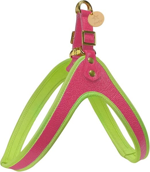PoisePup Candy Swirl Leather Step In Dog Harness, Pink