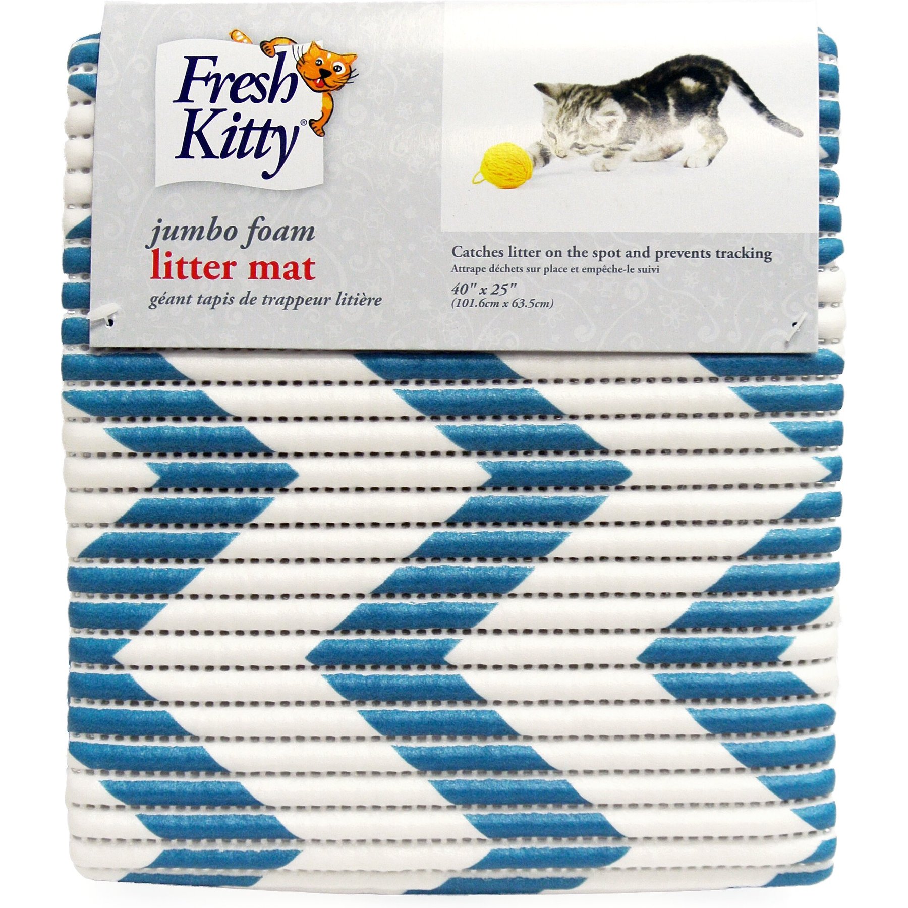 PetFusion Toughgrip Cat Litter Mat - Large. Easy Surface Cleaning