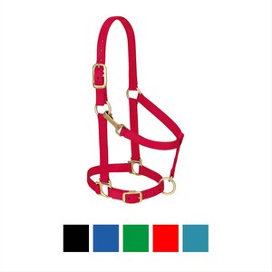 Weaver Leather Basic Adjustable Nylon Horse Halter, Red, Large