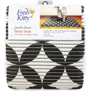 Fresh Kitty Jumbo Foam Circles Cat Litter Mat, Black & Gray