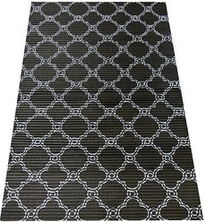 Fresh Kitty Jumbo Foam Quatrefoil Cat Litter Mat, Black & White slide 2 of 3